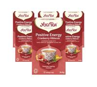 Yogi Tea, Cranberry Hibiscus, Organic Herbal Tea, Positive Energy, Blend of Mate, Hibiscus, Cranberry and Black Tea, 6 Packs x 17 Tea Bags (102 Teabags Total)