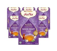 Yogi Tea, For The Senses, Good Night, Organic Herbal Tea with Essential Oils, Naturally Caffeine Free, Blend of Lavender, Chamomile and Hops, 6 Packs x 17 Tea Bags (102 Teabags Total)