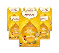 Yogi Tea, For The Senses, Pure Happiness Organic Herbal Tea with Essential Oils, Blend of Green Tea, Lemon and Ginger, 6 Packs x 17 Tea Bags (102 Teabags Total)
