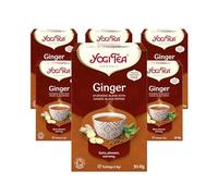 Yogi Tea, Ginger, Organic Herbal Tea, Naturally Caffeine Free, Blend of Ginger and Black Pepper, 6 Packs x 17 Tea Bags (102 Teabags Total)