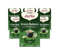 Yogi Tea, Green Balance, Organic Herbal Tea, Blend of Green Tea, Lemongrass and Peppermint, 6 Packs x 17 Tea Bags (102 Teabags Total)