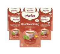 Yogi Tea, Heartwarming, Organic Herbal Tea, Naturally Caffeine Free, Blend of Basil, Orange Peel and Chili, 6 Packs x 17 Tea Bags (102 Teabags Total)