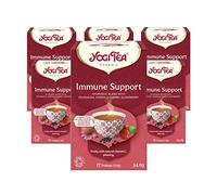 Yogi Tea, Immune Support, Organic Herbal Tea, Vitamin C, Blend of Echinacea, Acerola Cherry and Elderberry, 6 Packs x 17 Tea Bags (102 Teabags Total)