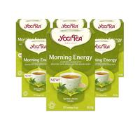 Yogi Tea, Morning Energy, Organic Herbal Tea, Blend of Mate, Green Coffee Beans and Maca, 6 Packs x 17 Tea Bags (102 Teabags Total)
