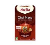 YOGI TEA Organic Chai Teabags 17 Sachets, Spicy Maca Flavor, Caffeine Free, Specialty Tea, Keep Dry, 17.0 count