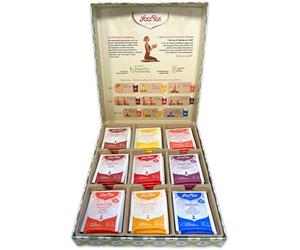 Yogi Tea Selection Box - 45 tea bags total - Herbal Tea Selection Box, flavours include Choco, Ginger Lemon, Heartwarming, Maca Chai, Classic, Sweet Chai's, Stomach Ease, Turmeric & Bedtime