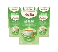Yogi Tea, White Tea with Aloe Vera, Organic Herbal Tea, Blend of Basil, Turmeric and Chamomile Flowers, 6 Packs x 17 Tea Bags (102 Teabags Total)