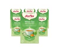 Yogi Tea, White Tea with Aloe Vera, Organic Herbal Tea, Blend of Basil, Turmeric and Chamomile Flowers, 6 Packs x 17 Tea Bags (102 Teabags Total)