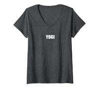 Yogi V-Neck T-Shirt, Women, Dark Heather Grey, XXL