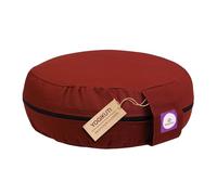 Yogikuti 100% Cotton Meditation Cushion (Round) with Handle | Firm & Comfortable Yoga Cushion | Removable Washable Cover | Floor Seating Support for Meditation, Yoga & Pranayama (Maroon)