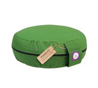 Yogikuti 100% Cotton Meditation Cushion (Round) with Handle | Firm & Comfortable Yoga Cushion | Removable Washable Cover | Floor Seating Support for Meditation, Yoga & Pranayama (Green)