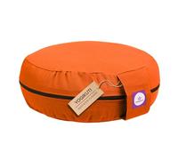 Yogikuti 100% Cotton Meditation Cushion (Round) with Handle | Firm & Comfortable Yoga Cushion | Removable Washable Cover | Floor Seating Support for Meditation, Yoga & Pranayama (Orange)