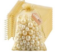 YOGINGO 100PCS Organza Gift Bags 5.9x4 Inch - Premium Sheer Mesh Drawstring Pouches for Christmas Holiday Party Favors, Candy, Jewelry & Wedding Baby Shower Gifts