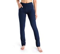 Yogipace, 5 Pockets, Petite Women's Straight Leg Yoga Pants Long Stretch Dress Pants Slim fit Workout Pants Travel Commute Work, 29",Navy Blue, L