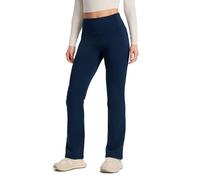 Yogipace Women's CozyWarmth Petite/Regular/Tall High Waisted Thick Fleece Lined Bootcut Pants Thermal Flare Leggings, Midnight Blue, Medium/35" Inseam Tall