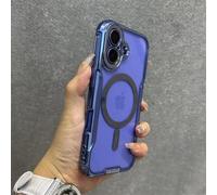 YOGISU For iPhone 15 PlusBlade Mecha Soft Tpu Plating Case Transparent Wrist Strap Cover(For iPhone 15 Plus/Blue DanKe)