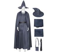 YOGLY Men Cosplay Gandalf Wizard Costume for Halloween Party 5-Piece Set