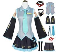 YOGLY Miku Costume Women Cosplay Virtual Idol H'atsune M'iku JK Uniform Set and Accessories for Carnival Halloween Party Birthday Masquerade Anime Show Costume