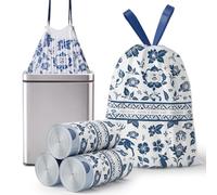 YOGOODS Sturdy and Tall Kitchen Drawstring Trash Bags, 6-8 Gallon Medium-Sized Garbage Bags, 87 Counts, Office, Kitchen, Bedroom Trash Cans, Colorful Portable Sturdy Garbage Bags