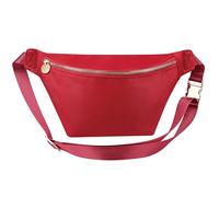 YogoRun Fany Pack Crossbody Stadium Approved Waist Sling Bag Cross Body Bag Water-resistant Nylon Bum Bag, Dull Red, One Size, International