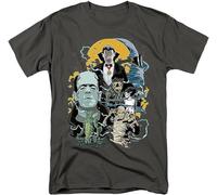 YoGos Universal Monsters Monster Mash Dracula Frankenstein Men T Shirt Dark Grey Grey
