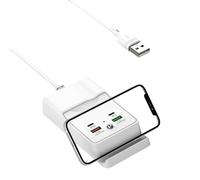 YOGOTEU Portable USB Hub 4 Tablets Smartphones with 2 USB and 2 Type C Connectors Multi Cube Converter 55 Inch Travel Charger Cable