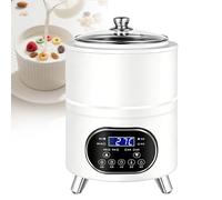 Yogurt Fermentation Machine, Automatic Constant Temperature Yogurt Incubator, 304 Stainless Steel Inner Pot, 8l/12l, Time 0-24h, Temp 25-80°C, for Greek Yogurt, Fruit Vinegar, Dough(White,8L)