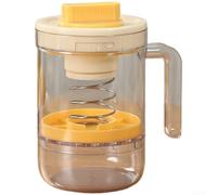 Yogurt filter with superfine mesh and filter bag for homemade Greek yogurt, cheese, kefir, and labneh preparation, equipped with spring press for efficient whey draining (Yellow)