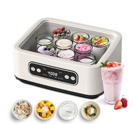 Yogurt Maker,1.6L Electric Yogurt Machine,304 Stainless Steel Inner Pot and 9 Portable Cups,Multi-Function Yogurt Machine,Adjustable Time and Temp Control,for Making Organic Yogurt,Natto