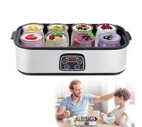 Yogurt Maker, 1400ml Automatic Yogurt Maker with 8 Pcs Glass Jars, LED Display, Adjustable Time & Temp Control, Multi-Function Electric Yogurt Machine