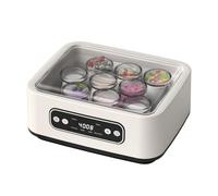 Yogurt Maker, 1600ML Automatic Yoghurt Maker Machine with A 304 Stainless Steel Liner and 9Pcs Glass Jars, LED Display, Constant Heating, for Probiotic Yogurt/Rice Wine/Fermentation/Natto.