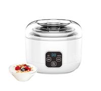 Yogurt Maker, 1L Compact Yogurt Machine with Timer Control and Strainer, Stainless Steel Liner, Constant Temperature Control for Yogurt, Greek Yogurt, Cheese (White) Yogurt machine without cup