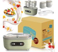 Yogurt Maker Kit With Led Display And Timer, 1.75l Fermenter Yogurt Maker Machine With 2 Large And 6 Small Cups, Constant Temperature Heating&adjustable Time Rice Wine Fermentation Machine