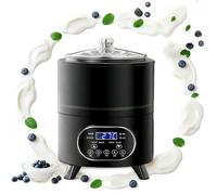 Yogurt Maker Machine 8L/12L - 360° Constant Temperature, Time & Temperature Control, Digital Display, for Greek Yogurt, Natto, Rice Wine, Fruit Vinegar, for Home & Commercial(Black,12L)