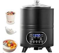 Yogurt Maker Machine 8L/12L for Greek Yogurt - 360° Uniform Fermentation, Adjustable Temperature (25-80°C) & Timer, Commercial Grade, Ideal for Homemade Yogurt & Natto(Black,8L)