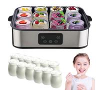 Yogurt Maker with 1440ML 304 Stainless Steel Inner Pot and 8 Portable Glass Cups, Electric Yogurt Maker Yogurt Machine with LED Display & 48H Timer for Homemade Yogurt Natto Rice Wine Fermentation