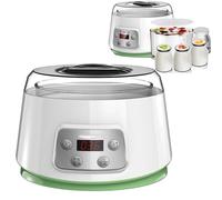 Yogurt Maker with 4 Glass Containers, 1.3L Large Capacity, Compact Fermented Yogurt Maker with Adjustable Timer for Yogurt, Greek Yogurt, Cheese, Natto