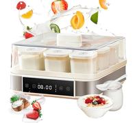 Yogurt Maker with 9 Glass Jars, Digital Design, Adjustable Temperature & Time Control, for Homemade Organic Yogurt and Cheese