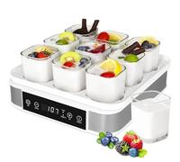 Yogurt Maker with 9 Glass Jars, LED Display & Timer, Electric Fermentation Machine, Adjustable Time & Temperature Control for Healthy Homemade Desserts