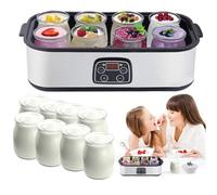 Yogurt Maker with LCD Display, Adjustable Time and Temperature Control, Includes Glass Jars, Great Gift Idea