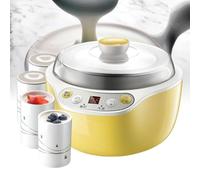 Yogurt Maker with LED Display and Timer, 1000ML, 304 Stainless Steel Liner, 4 Cups, 20W Adjustable Temperature for Home Yogurt, Cheese, Natto