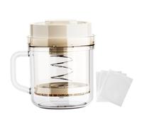 Yogurt Strainer 1100ML BPA-Free Cheese Strainer with 3 Fine Mesh Bag and Leakproof Lid, Detachable Nut Milk Maker with Handle for Making Thick Greek Yogurt Soybean Milk with Lid