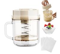 Yogurt Strainer 1100ML BPA-Free Cheese Strainer with 3 Fine Mesh Bag and Leakproof Lid, Detachable Nut Milk Maker with Handle for Making Thick Greek Yogurt Soybean Milk, Greek, Yogur