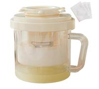 Yogurt Strainer, BPA-Free Cheese Strainer with 3 Fine Mesh Bag and Leakproof Lid, Detachable Nut Milk Maker with Handle for Making Thick Greek Yogurt Soybean Milk with Lid