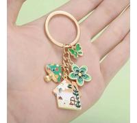 yogximil 1pc Colorful Keychain Enamel Mushroom House Flower Butterfly Charms Key Ring For Car Keys Backpacks Wallets