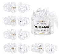 YOHAMA 10pcs Clear Medium Small Octopus Claw Clips Women Thin to Thick Hair