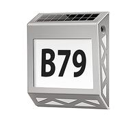 YOHAYO Solar Illuminated House Number 8 LEDs Solar House Number with Twilight Switch Made of Stainless Steel 3 Lighting Modes IP54 Waterproof Outdoor with Numbers 0-9 & Letters A-Z