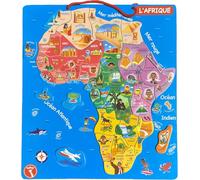 Yohel Wooden and magnetic puzzle of Africa, educational on geography and history, with explanatory booklet in several languages, from 4 years old