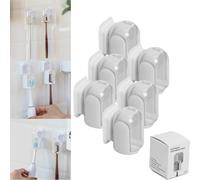 YOHFRFGX 2/4/6pcs Toothbrush Holder Wall Mounted with Cover, Small Holder Toothbrush Wall Stand, Toothbrush Holders with Cover, Self Adhesive Toothbrush Hanger for Bathroom, Shower, Cabinet (6pcs)
