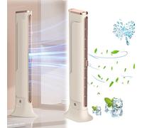 YOHFRFGX Coldeez Cooling Ace 2.0, Coldeez Cooling Ace Air Conditioner, Libiyi Cooling Ace, Portable Air Conditioner Cooling Fan Quiet, 3 Speeds 24h Long Battery, for Bedroom/Office/Kitchen (Beige)
